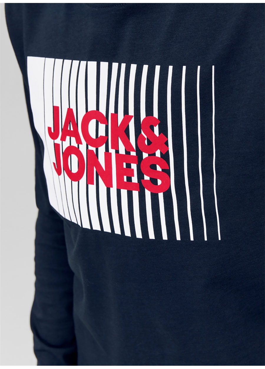 Jack & Jones Baskılı Lacivert Erkek Çocuk T-Shirt JJECORP LOGO TEE PLAY LS O-NECK NOO_4