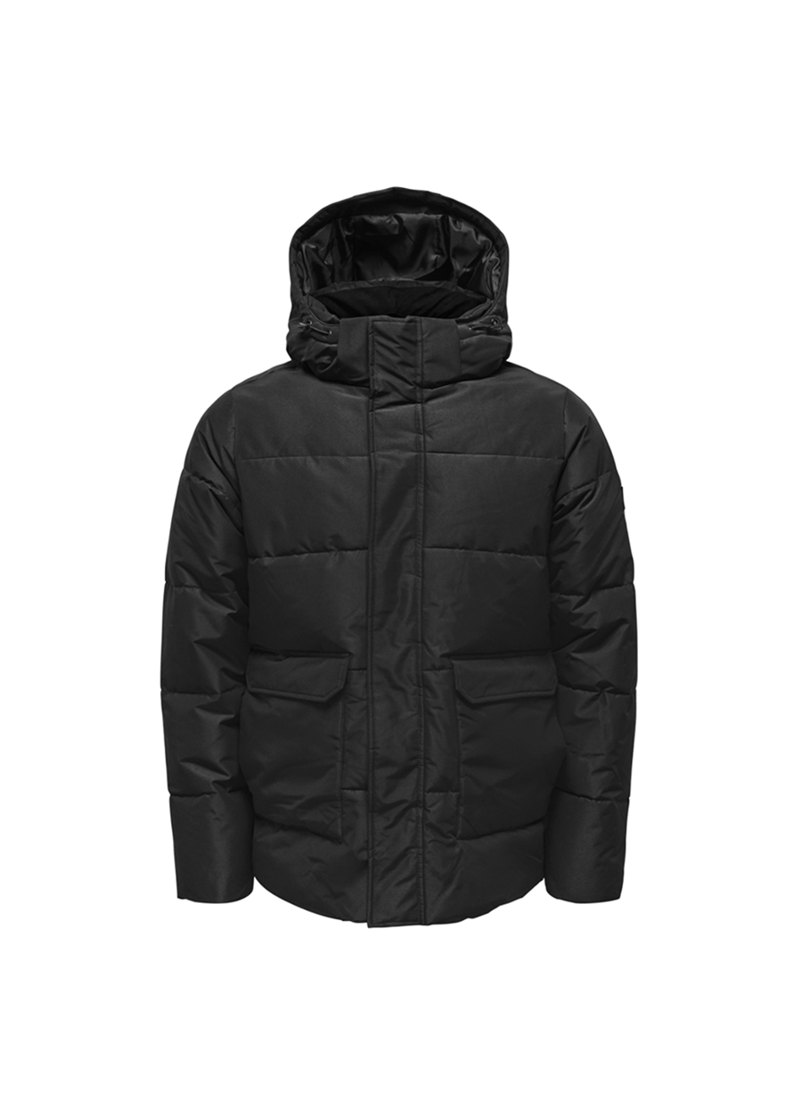 Only & Sons Siyah Erkek Mont ONSCARL LIFE QUILTED JACKET NOOS OT_6