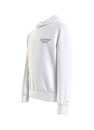 Calvin Klein Düz Erkek Çocuk Beyaz Sweatshırt IB0IB01293YAF_1