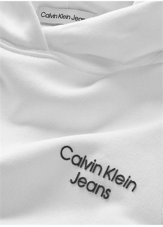 Calvin Klein Düz Erkek Çocuk Beyaz Sweatshırt IB0IB01293YAF_2