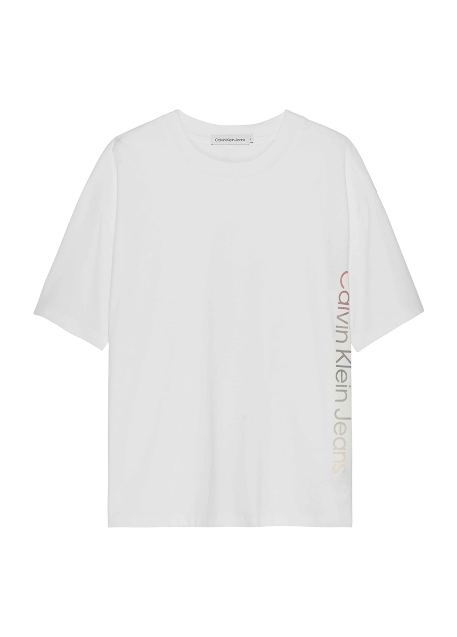 Calvin Klein Düz Beyaz Kız Çocuk T-Shirt IU0IU00465YAF_0