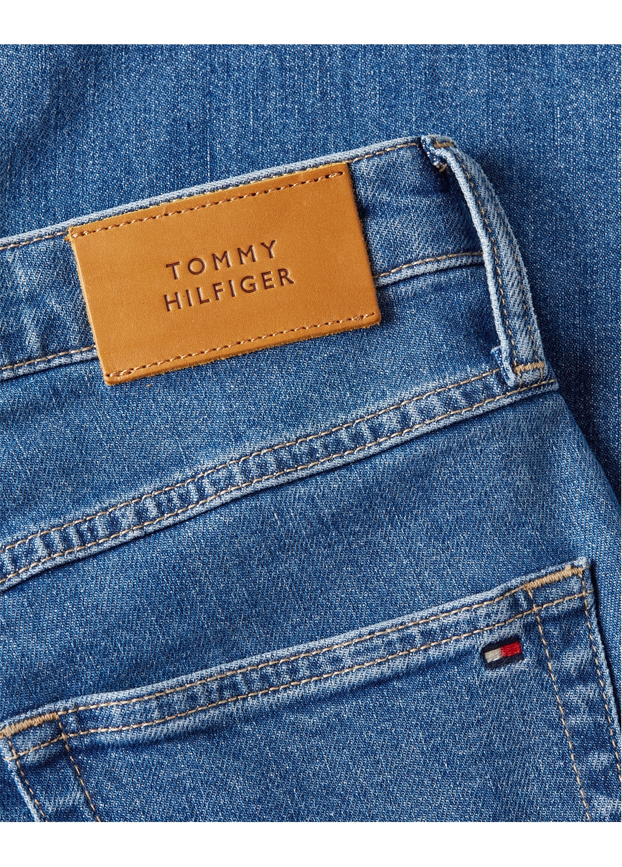 Tommy Hilfiger Yüksek Bel Boru Paça Normal Mavi Kadın Denim Pantolon WW0WW389101A4_2