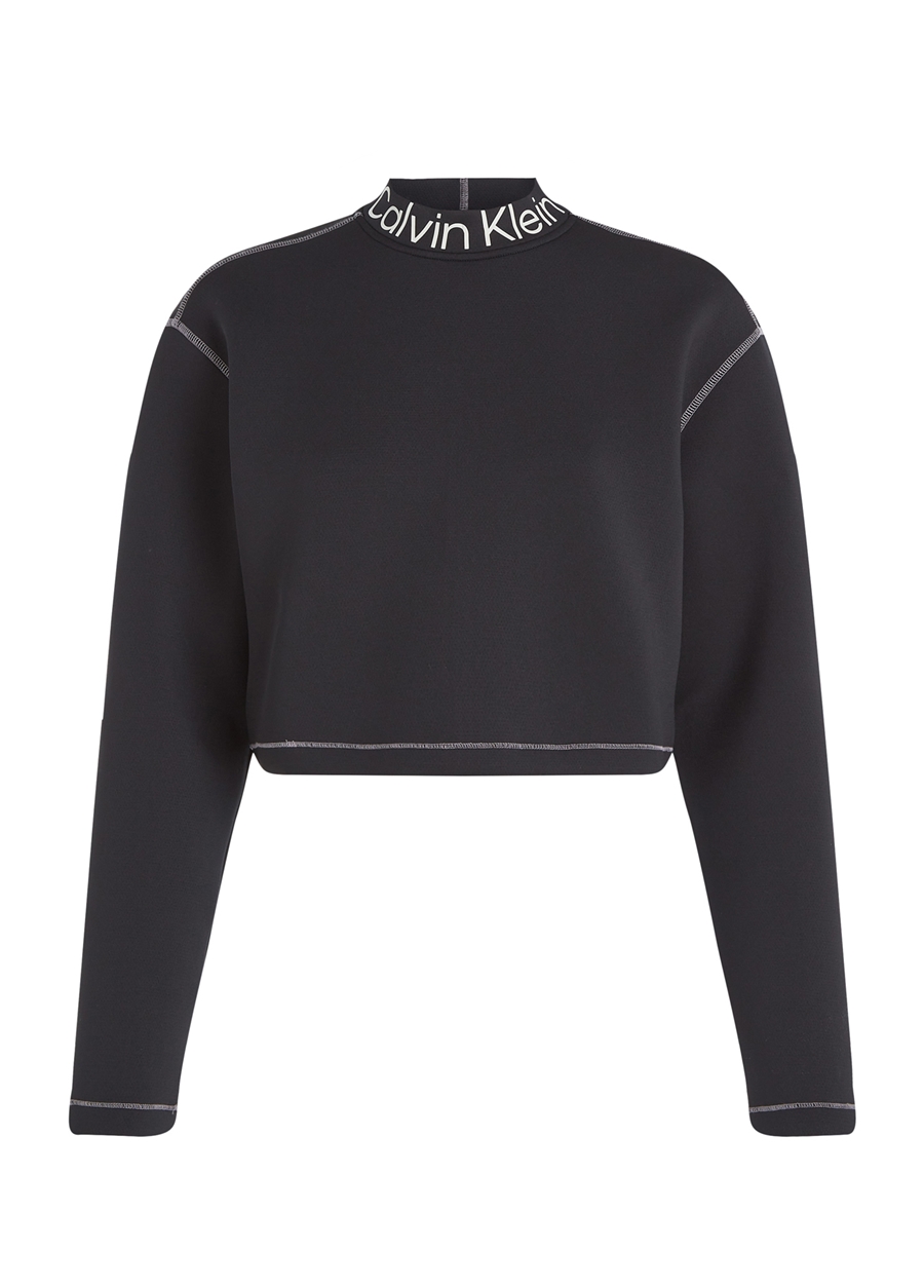 Calvin Klein Siyah Kadın Dik Yaka Sweatshirt 00GWF3W326BAE PW - Pullover