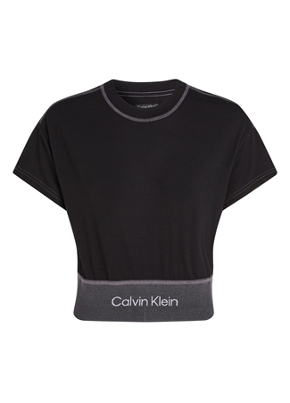 Calvin Klein Siyah Kadın Bisiklet Yaka T-Shirt 00GWF3K147BAE PW - SS