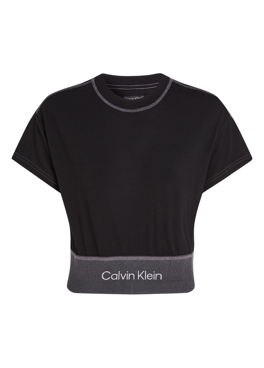 Calvin Klein Siyah Kadın Bisiklet Yaka T-Shirt 00GWF3K147BAE PW - SS_0