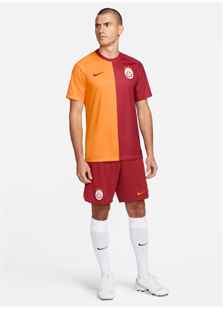 Nike Sarı - Kırmızı Erkek Bisiklet Yaka Parçalı Forma FN0200-836 GS M NK DF FTBL TOP SS H_5