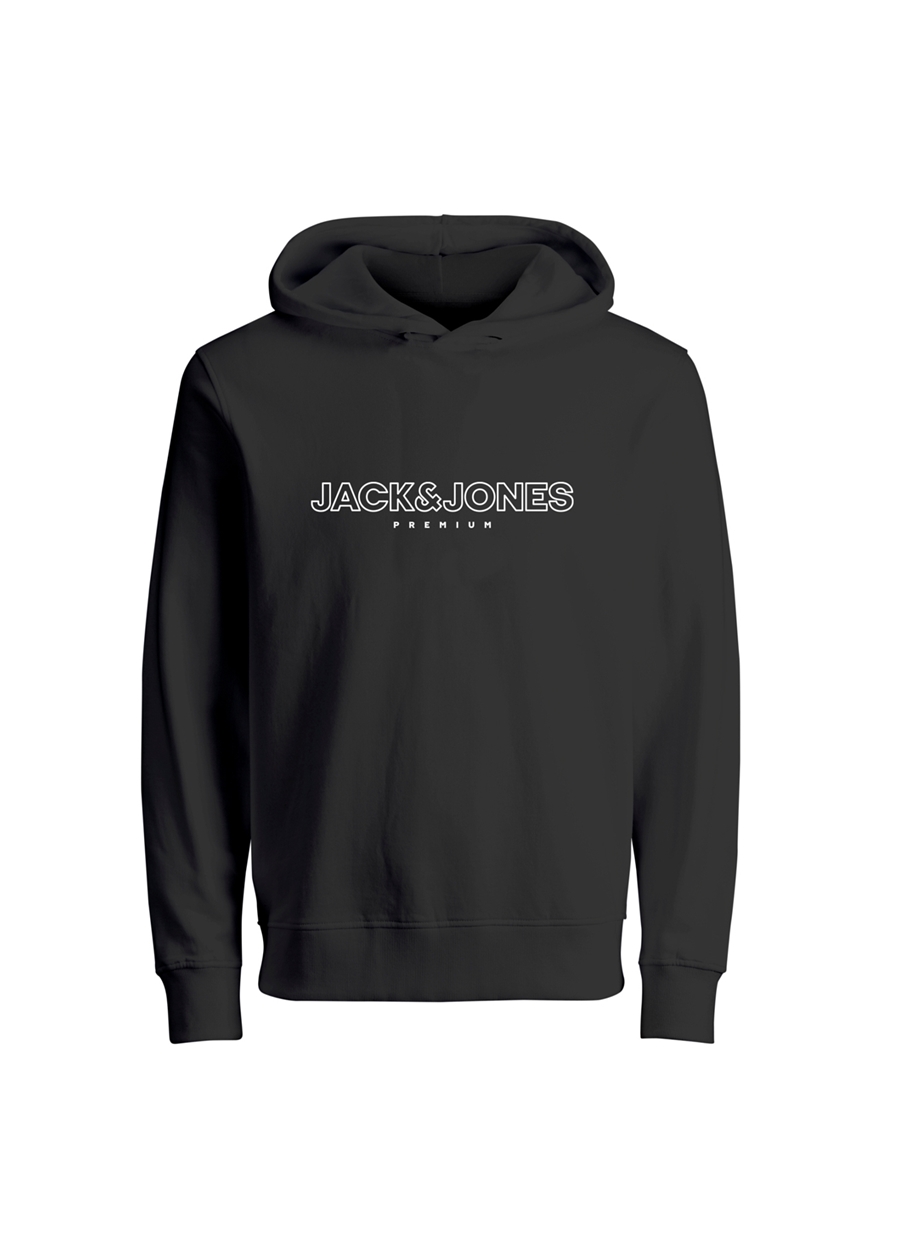 Jack & Jones Kapüşon Yaka Siyah Erkek Sweatshırt JPRBLAJASON BRANDING SWEAT HOOD