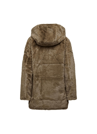 Only Kahve Kadın Kapüşonlu Suni Kürk Kaban ONLNEWMALOU FAUX FUR COAT CC OTW_2