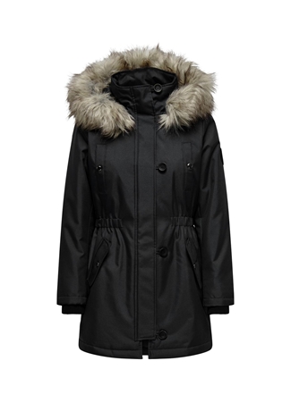 Only Siyah Kadın Kaban ONLIRIS FUR WINTER PARKA CC 2023 OT_3