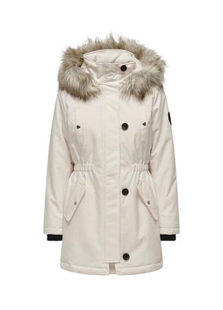 Only Kırık Beyaz Kadın Kaban ONLIRIS FUR WINTER PARKA CC 2023 OT_5