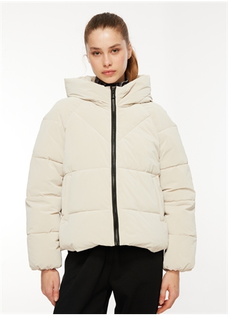 Only Krem Kadın Kapüşon Yaka Mont 15318451 ONLECE PUFFER JACKET CS OTW_2