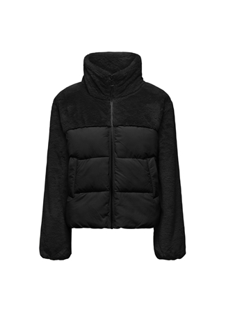 Only Siyah Kadın Mont ONLWANJA FUR PUFFER MIX JACKET CC O_2