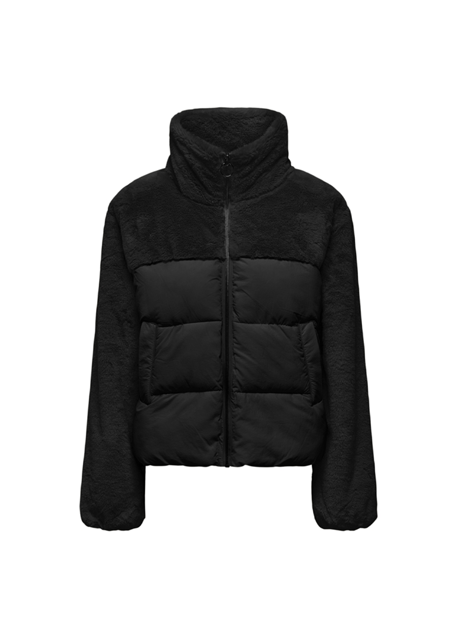 Only Siyah Kadın Mont ONLWANJA FUR PUFFER MIX JACKET CC O_2