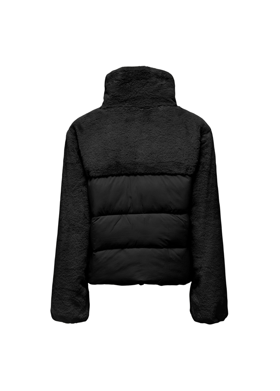 Only Siyah Kadın Mont ONLWANJA FUR PUFFER MIX JACKET CC O_3