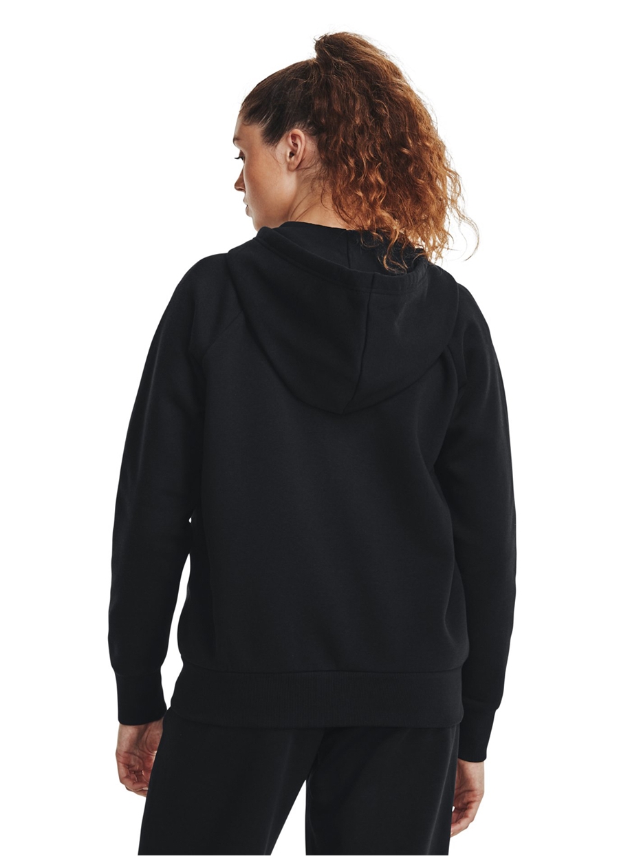 Under Armour 1379497-001 UA Rival Fleece FZ Hood Siyah Bol Kesim Kadın Zip Ceket_1