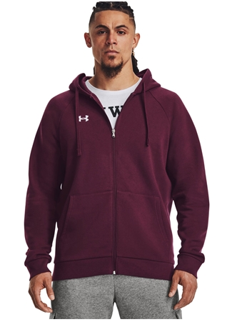 Under Armour Bordo Erkek Sweatshirt 1379767-600 UA Rival Fleece FZ Hood