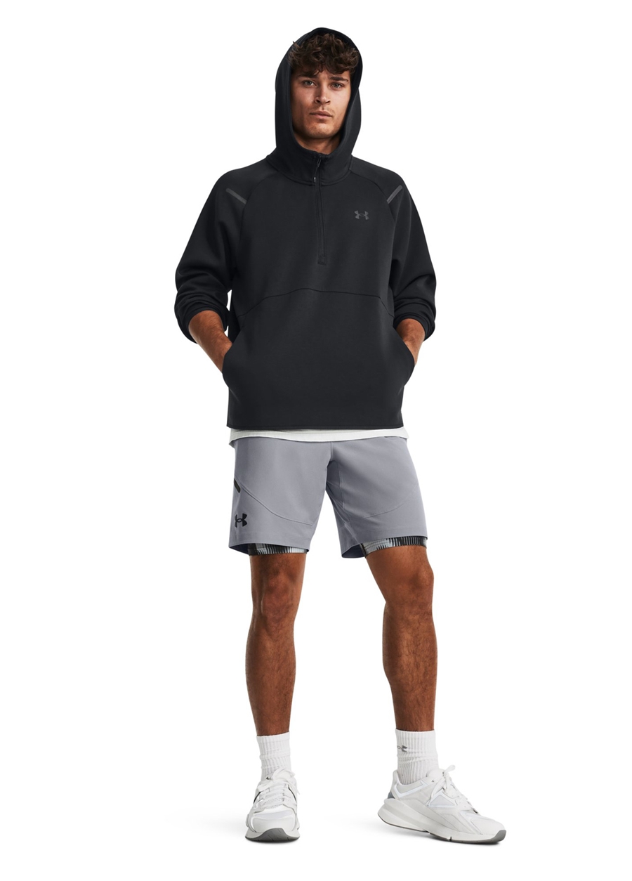 Under Armour Siyah Erkek Sweatshirt 1379811-001 UA Unstoppable Flc Hood_2