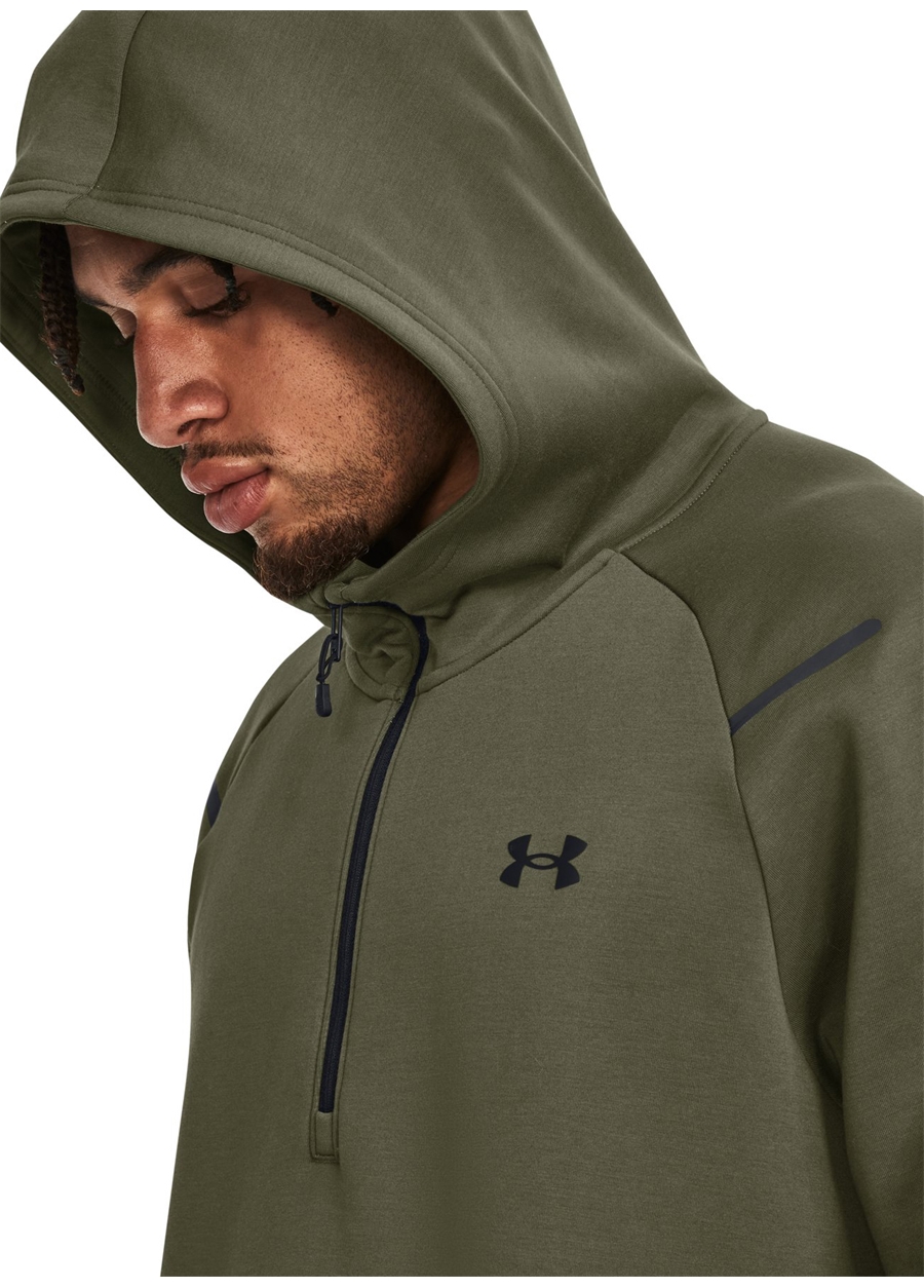 Under Armour Yeşil Erkek Sweatshirt 1379811-390 UA Unstoppable Flc Hood_3