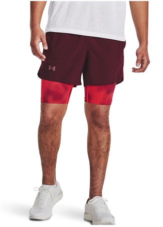 Under Armour Bordo Erkek Şort 1380886-600 UA LAUNCH 5'' 2-IN-1 SH