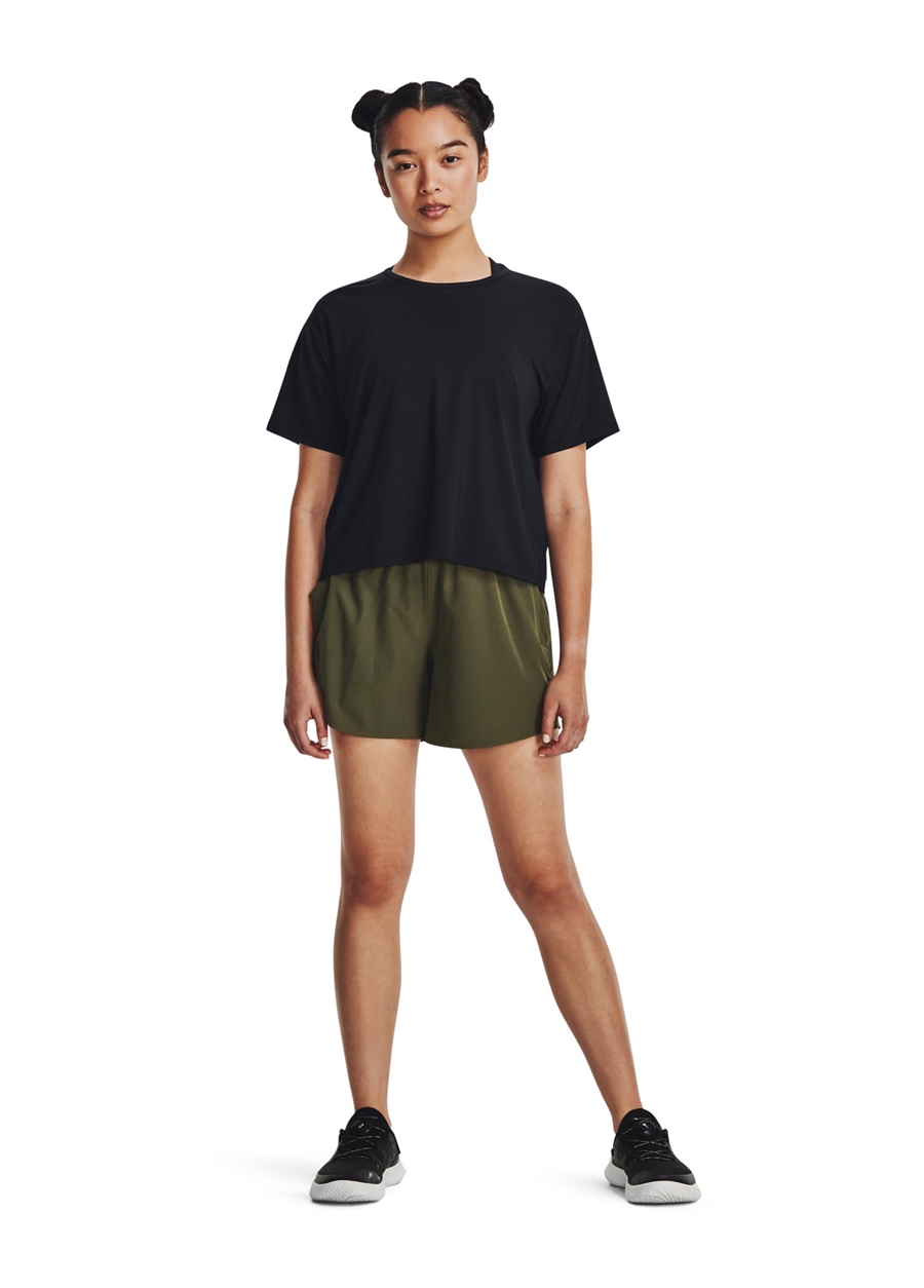 Under Armour 1379178-001 Motion SS Siyah Kadın Bisiklet Yaka Oversize T-Shirt_2