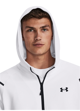 Under Armour Gri Erkek Kapüşonlu Sweatshirt 1379806-012 UA Unstoppable Flc FZ_3