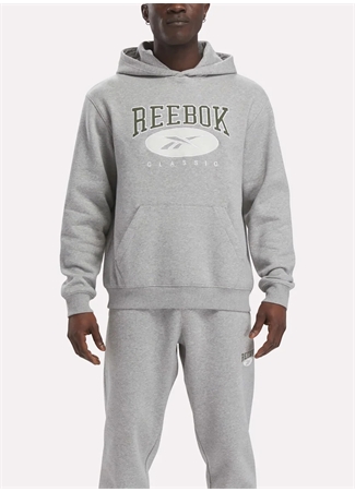 Reebok Gri Melanj Unisex Yuvarlak Yaka Sweatshirt IM1529 ARCHIVE ESSENTIALS HOODIE