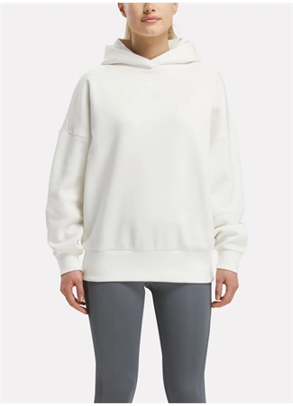 Reebok Ekru Kadın Yuvarlak Yaka Sweatshirt IL2108 LUX OVERSIZED HOODIE