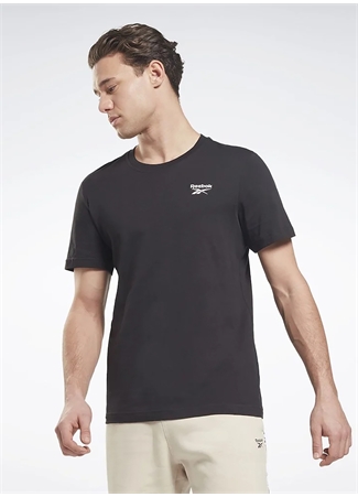 Reebok 100054973 RI Left Chest Logo Siyah Erkek Yuvarlak Yaka Standart Fit T-Shirt_0