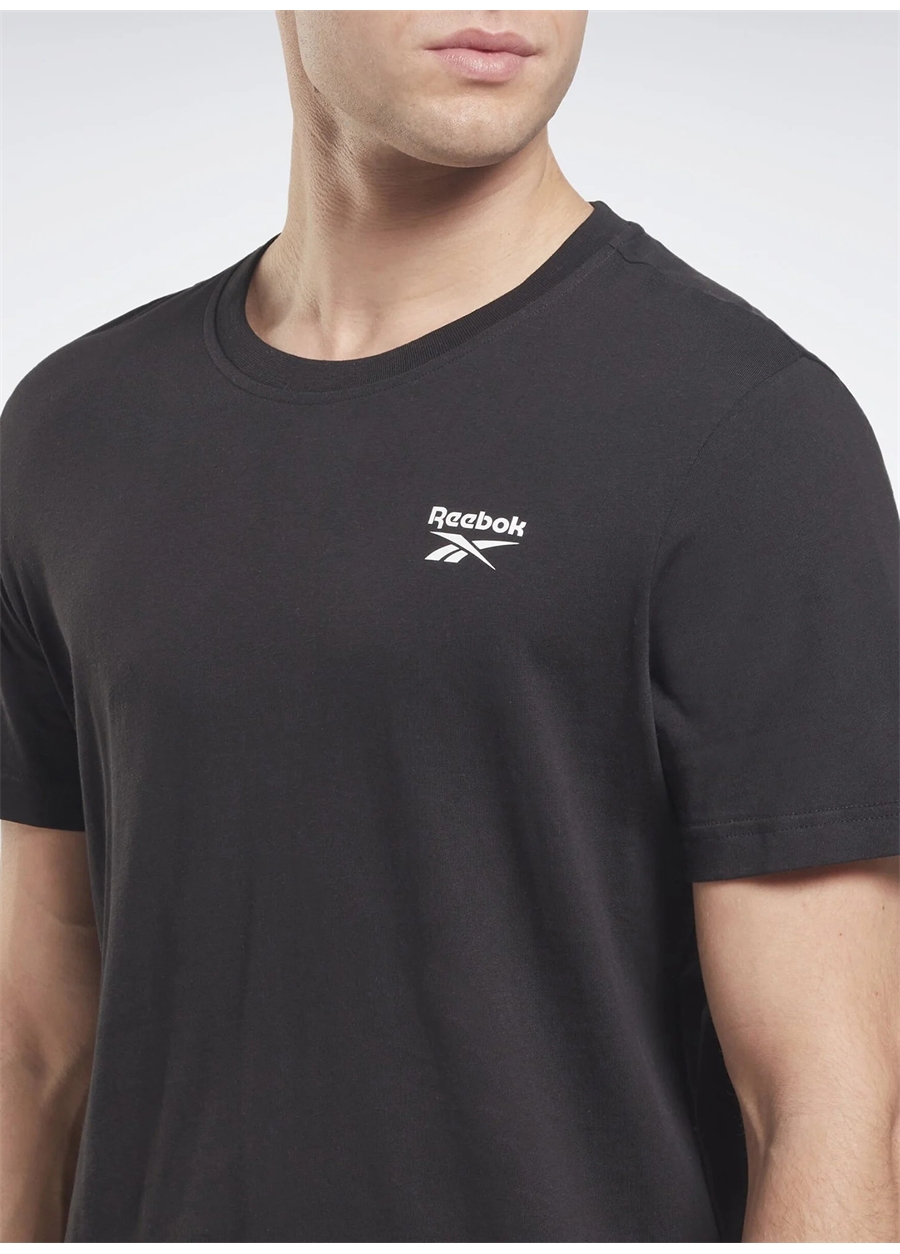 Reebok 100054973 RI Left Chest Logo Siyah Erkek Yuvarlak Yaka Standart Fit T-Shirt_2