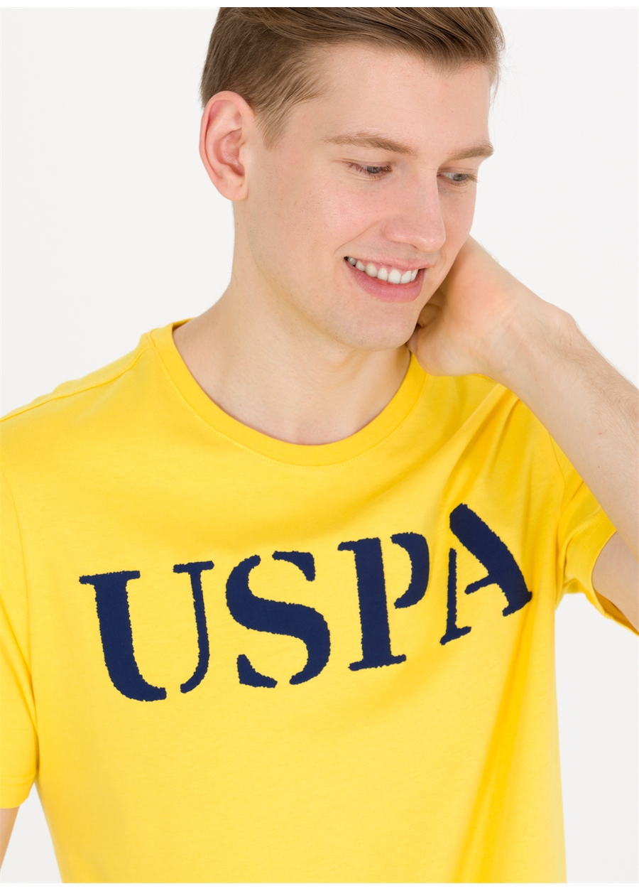 U.S. Polo Assn. Bisiklet Yaka Koyu Sarı Erkek T-Shirt GEARTIY023_1