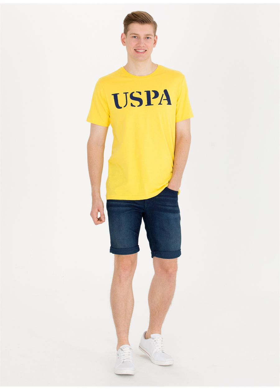 U.S. Polo Assn. Bisiklet Yaka Koyu Sarı Erkek T-Shirt GEARTIY023_3