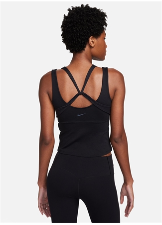 Nike Siyah - Gri - Gümüş Kadın Yuvarlak Yaka Regular Fit Atlet FB4581-010 W NY DF LUXE TANK NV_1