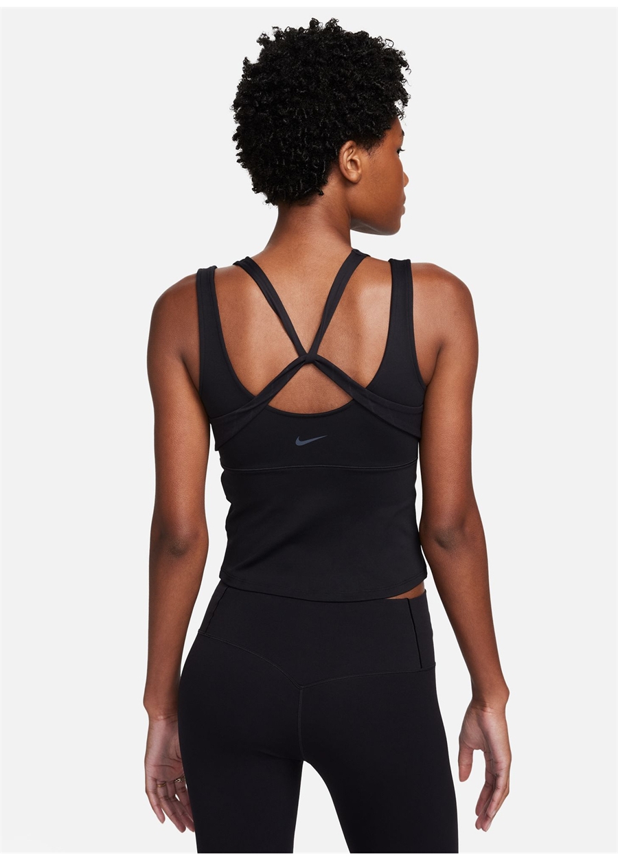 Nike Siyah - Gri - Gümüş Kadın Yuvarlak Yaka Regular Fit Atlet FB4581-010 W NY DF LUXE TANK NV_1