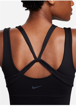 Nike Siyah - Gri - Gümüş Kadın Yuvarlak Yaka Regular Fit Atlet FB4581-010 W NY DF LUXE TANK NV_4