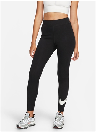 Nike Siyah - Gri - Gümüş Kadın Dar Paça Slim Fit Tayt DV7795-010 W NSW NK CLSC GX HR TGHT_0