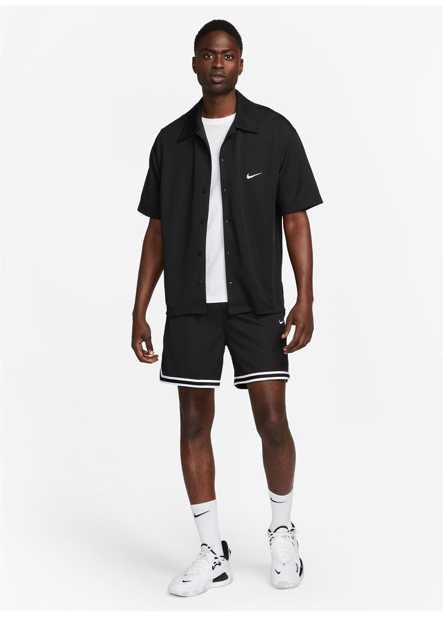 Nike Siyah - Gri - Gümüş Erkek Yuvarlak Yaka Regular Fit T-Shirt FB6984-010 M NK DF SS TOP SSNL