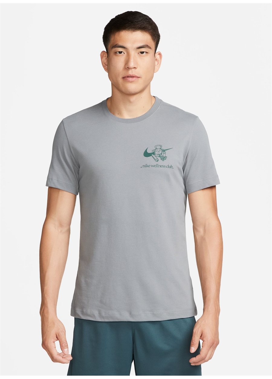 Nike Siyah - Gri - Gümüş Erkek Yuvarlak Yaka Regular Fit T-Shirt FJ2450-065 M NK DF TEE HUMOR 1