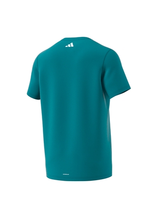 Adidas Açık Mavi Erkek Bisiklet Yaka Baskılı T-Shirt IL2204-RUN IT BOS TEE_1