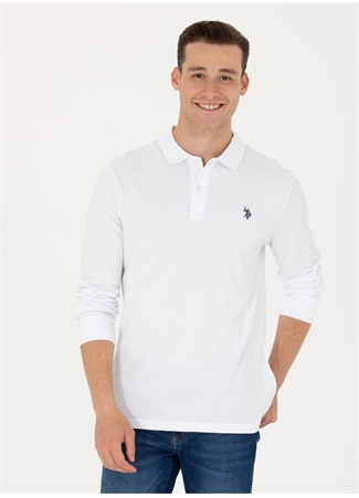 U.S. Polo Assn. Polo Yaka Beyaz Erkek Sweatshırt GTP01SK023_0