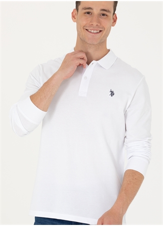 U.S. Polo Assn. Polo Yaka Beyaz Erkek Sweatshırt GTP01SK023_3