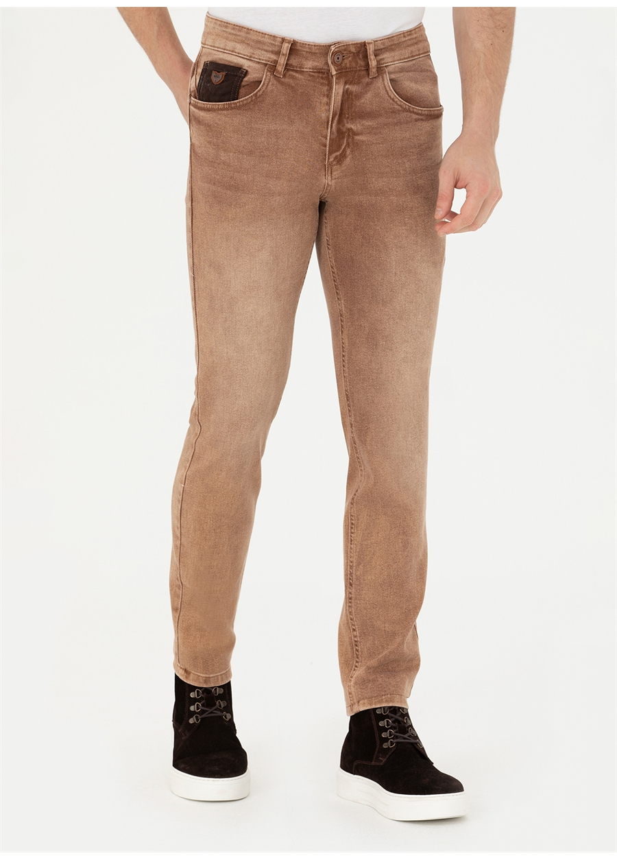 U.S. Polo Assn. Normal Bel Normal Paça Slim Fit Hardal Erkek Denim Pantolon COLORIS23K-COCO_1