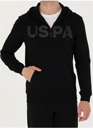 U.S. Polo Assn. Kapüşon Yaka Siyah Erkek Sweatshırt GARENSK023_5