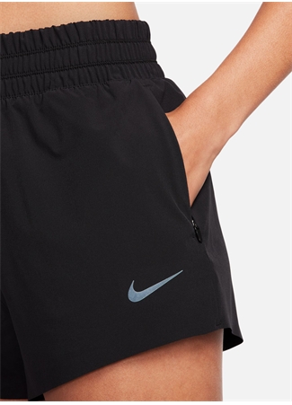 Nike Siyah - Gri - Gümüş Kadın Bol Paça Regular Fit Şort FB7628-010 W RUN DVN DF HR 3 SHORT_3