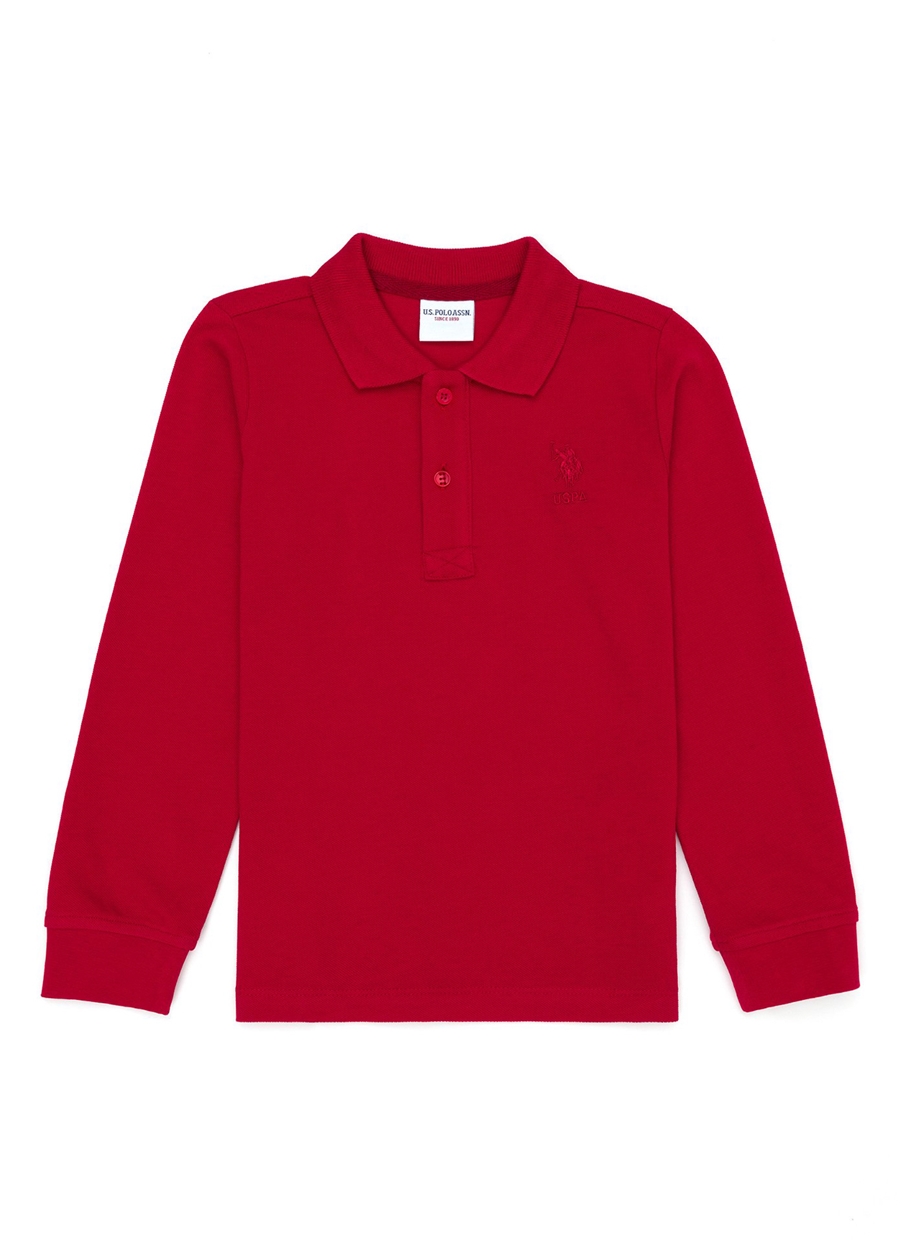 U.S. Polo Assn. Kırmızı Erkek Çocuk Polo Yaka Uzun Kollu Sweatshirt TP01KIDSSK023