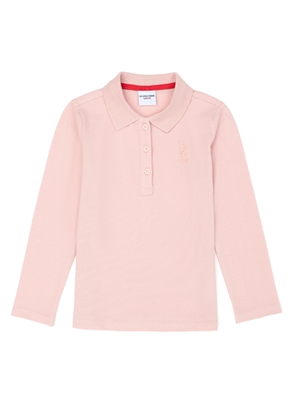 U.S. Polo Assn. Pembe Kız Çocuk Polo Yaka Uzun Kollu Sweatshirt TP01-SK023_0