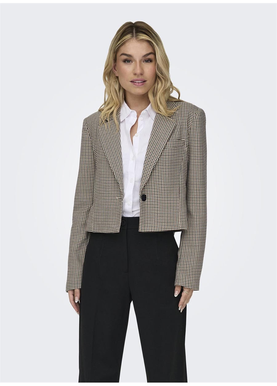 Only Normal Açık Gri Kadın Ceket Onladison L/S Crop Check Blazer Tlr -  1721993 | Boyner