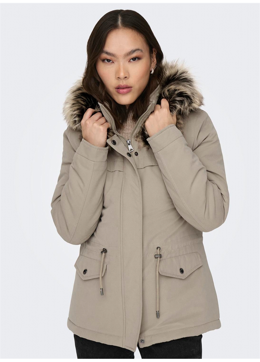 Only Açık Kahve Kadın Mont ONLNEWSTARLINE AW PARKA CC OTW_4