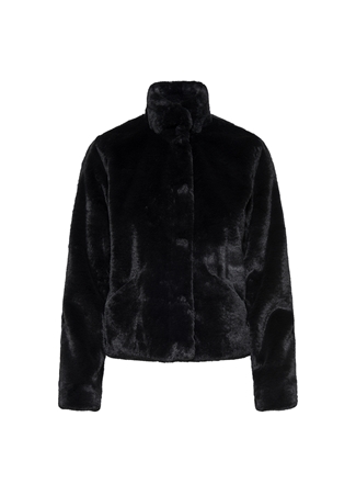 Only Siyah Kadın Dik Yaka Suni Kürk Mont ONLNEWVIDA FAUX FUR JACKET CC OTW_3