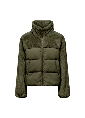 Only Haki Kadın Mont ONLWANJA FUR PUFFER MIX JACKET CC O