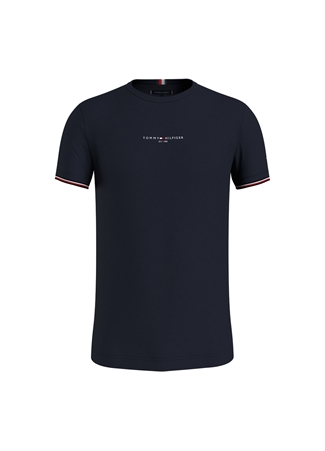 Tommy Hilfiger Bisiklet Yaka Mavi Erkek T-Shirt MW0MW32584DW5_4